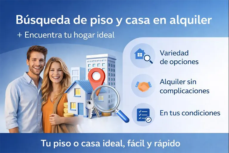 Servicio de alquiler para inquilinos. Búsqueda de pisos y casas en alquiler para larga temporada.